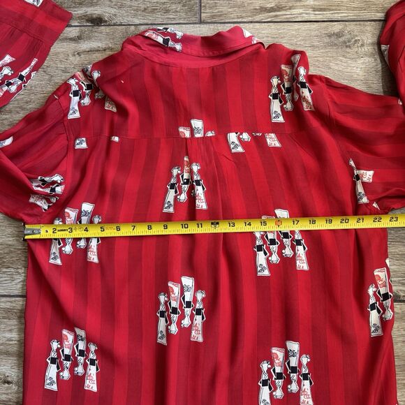 Chico's Designs Red Black Rayon Japanese Women Print Size 2 - Picture 10 of 12
